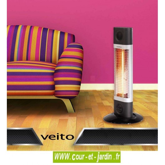 Chauffage infrarouge d'appoint Veito Sigma 1200w Noir sur pied - C