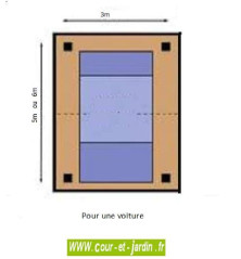 Abri charpente bois traditionnelle - carport bois 3x5m ou 3x6m