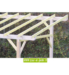 vue rapprochée du Carport en bois AV3350STL  (3,25x5m) - auvent voiture