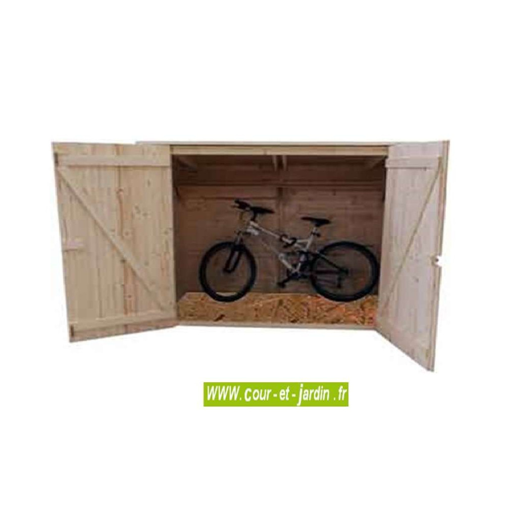 Abri de jardin - vélos avec plancher - Abris et rangements- Cour et