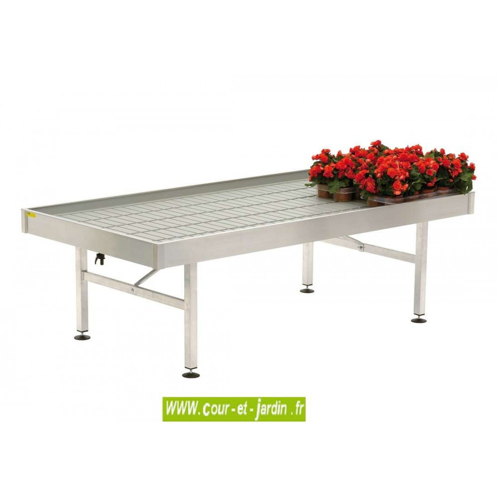 Table de préparation de jardinage, en aluminium, et résine, 100x204...