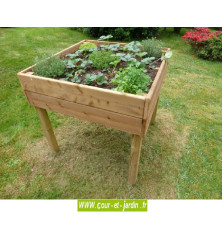 Bac jardinière bois TPO01 de 100 x 100cm x hauteur 100cm. Ce carré potager surélevé est en bois traité - Carré potager sur pied