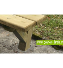 Banc de jardin en bois Périgord à sceller dans le béton