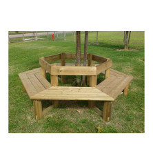 Banc tour d'arbre, en bois. Banc circulaire, d'adultes