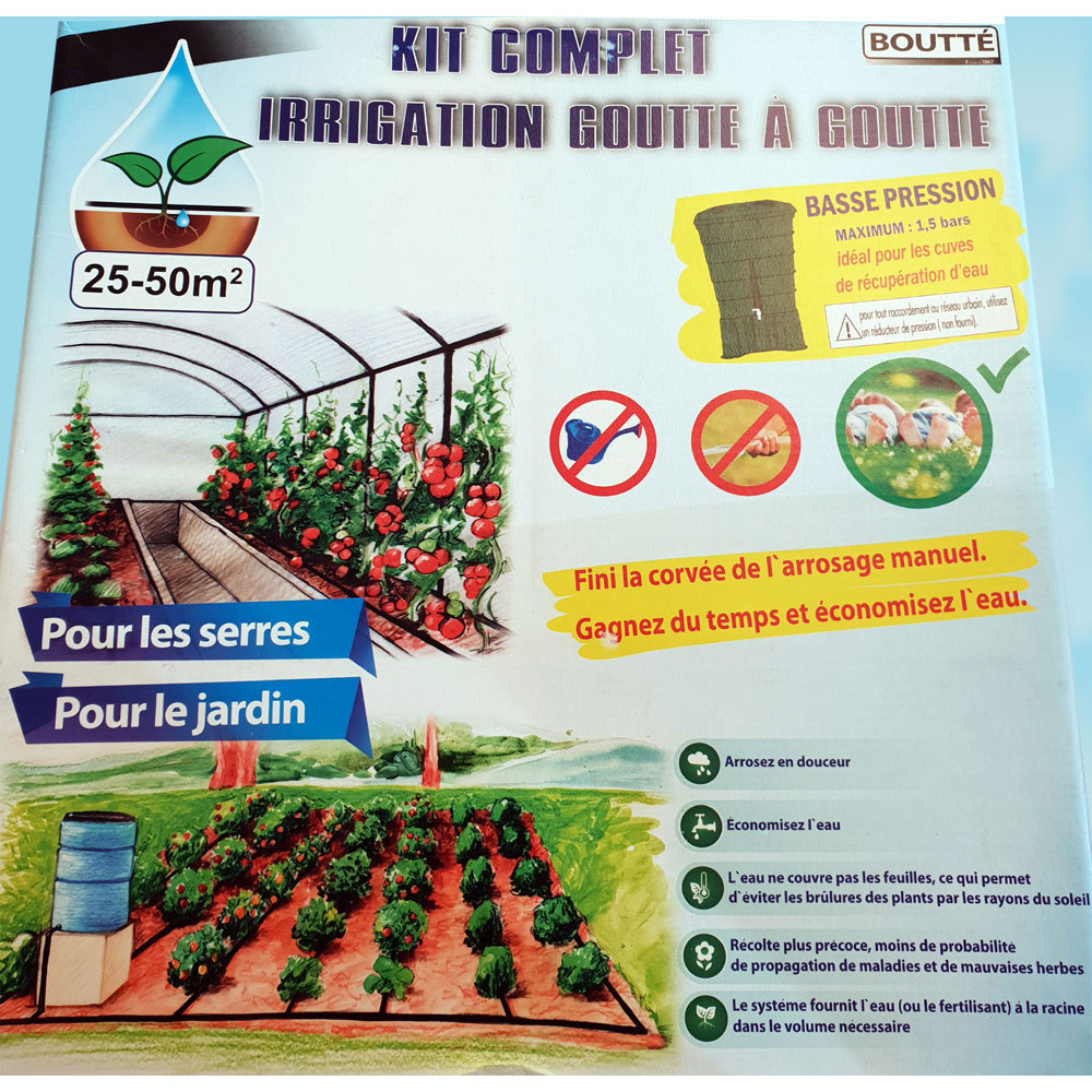 Kit d'irrigation Goutte 168 PCS 50FT Jardin Systeme d'arrosage