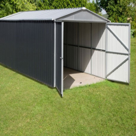Garage métal gris 19 m² - Cour et Jardin