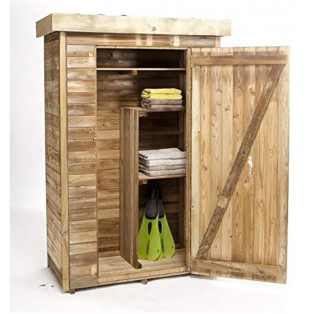 Relaxdays armoire de jardin en bois extérieur - armoire à outils jardin -  étagères de