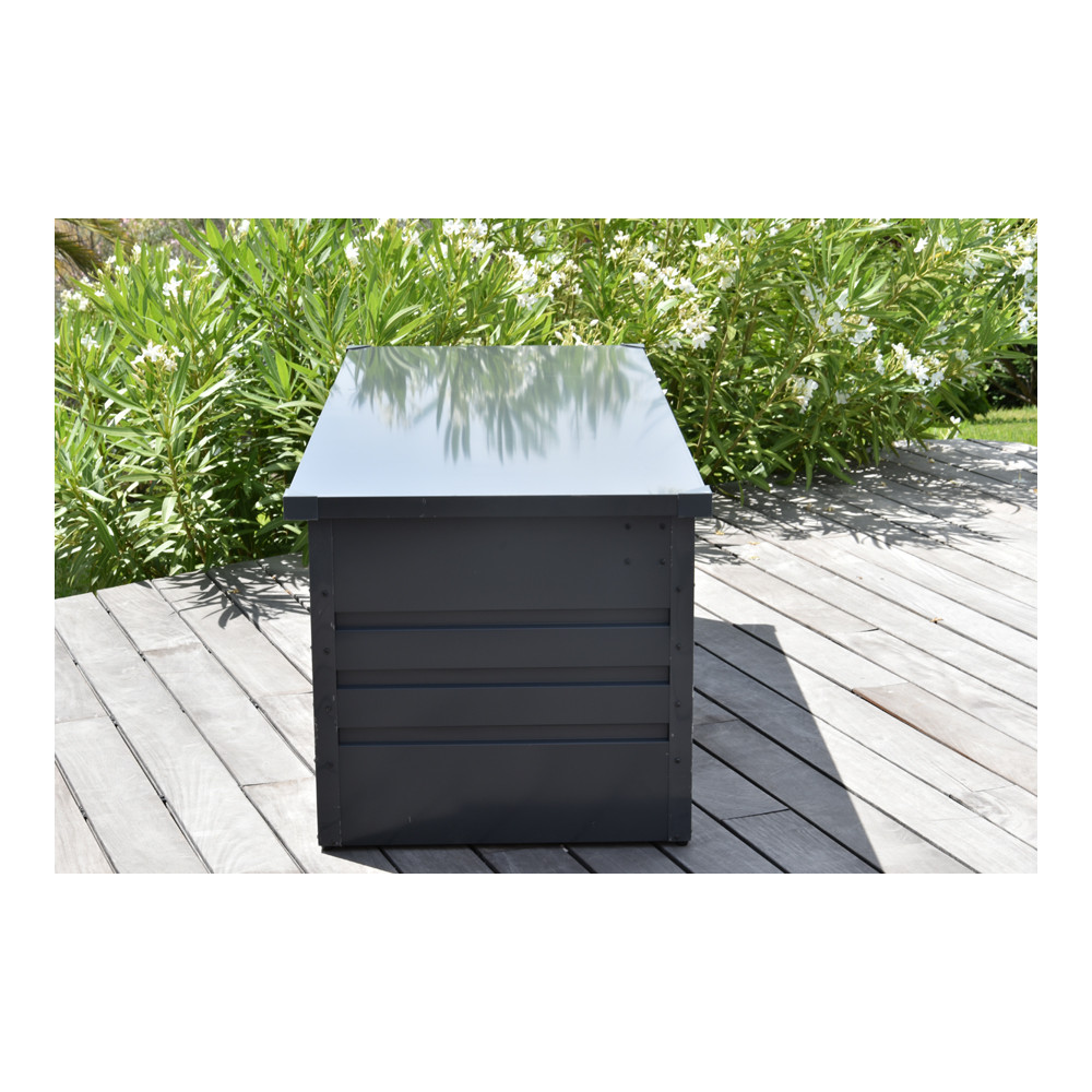 Coffre de jardin d'extérieur Wood gris anthracite 420 L