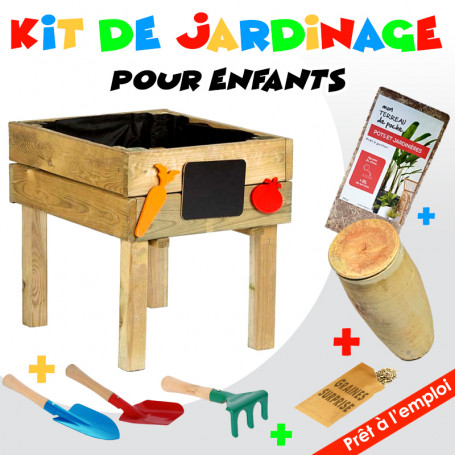Le P'tit Ecolo- Kit Jardinage enfants - CARRE POTAGER - Cour et Jardin