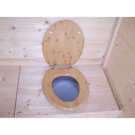 Siège avec couvercle (bois) pour toilette sèche
