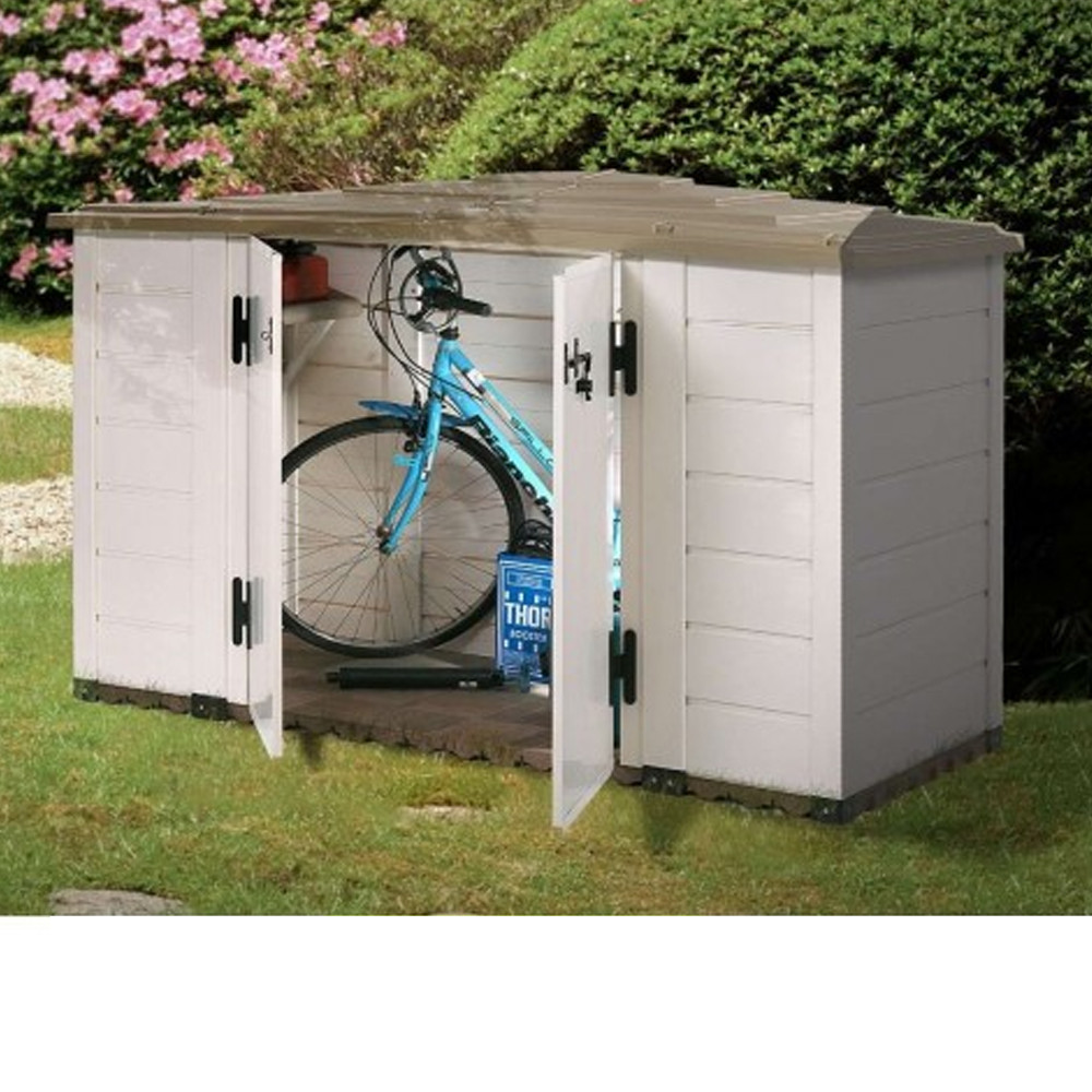 Coffre de rangement multifonction 1200 L, abri vélo, cache-poubelles,  Duramax, résine, coffre de jardin, BGS