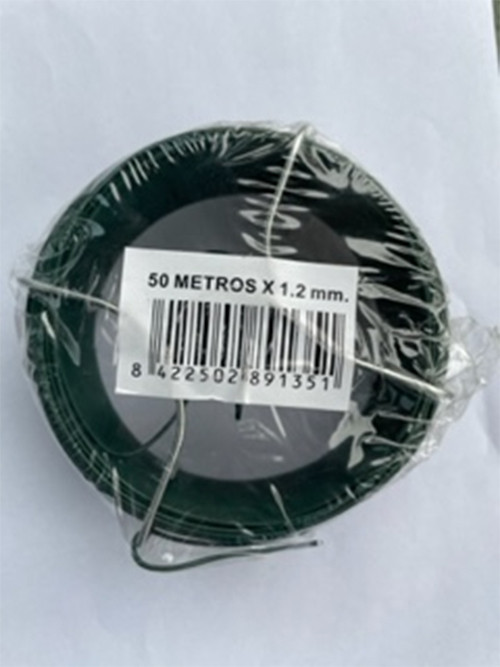 Fil de Fer plastifié Vert Ø2,7mm rouleau 50m Fil métal enduit PVC