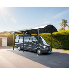 Carport ALUMINIUM - camionnette/ camping-car - 27,51 m2 - Gris anthracite